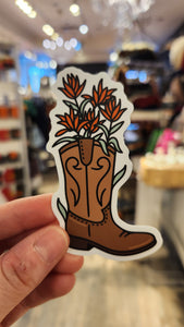 Stickers Botte Cowboy & Fleurs